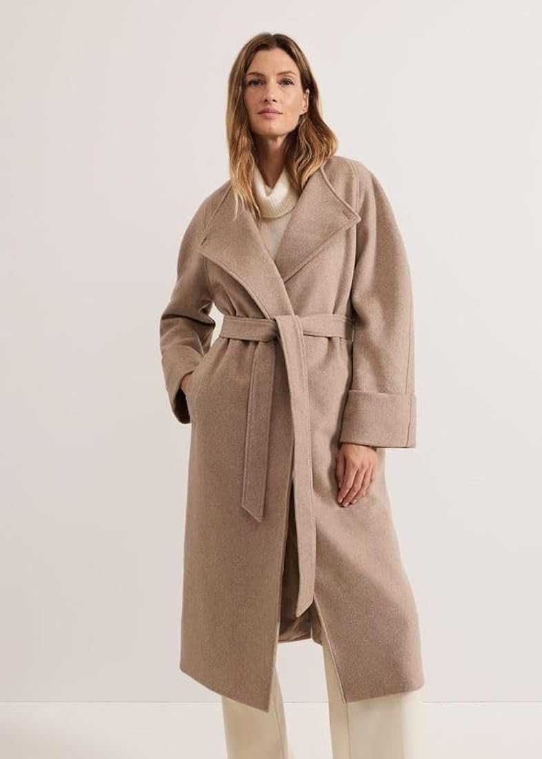Patakadevi | Women Woolen Solid Full Sleeve Long Coat For Winter